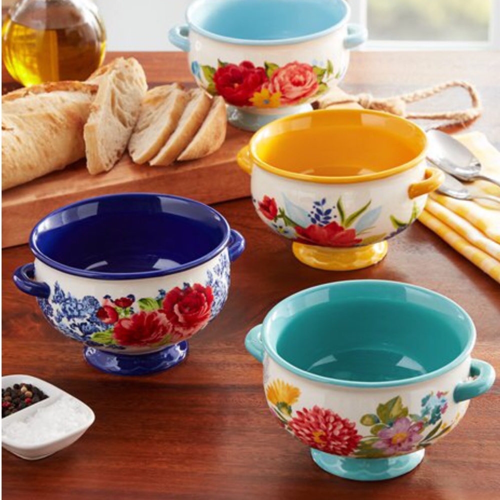 đ¸ Pioneer Woman Floral Medley 20-Ounce Soup Bowls - Picture 2 of 6